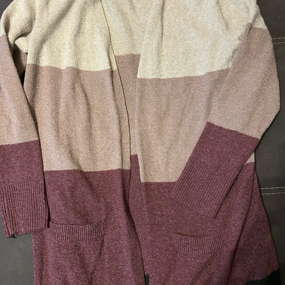 a.n.a Women's Colorblock Cardigan in Cream, Tan, and Brown